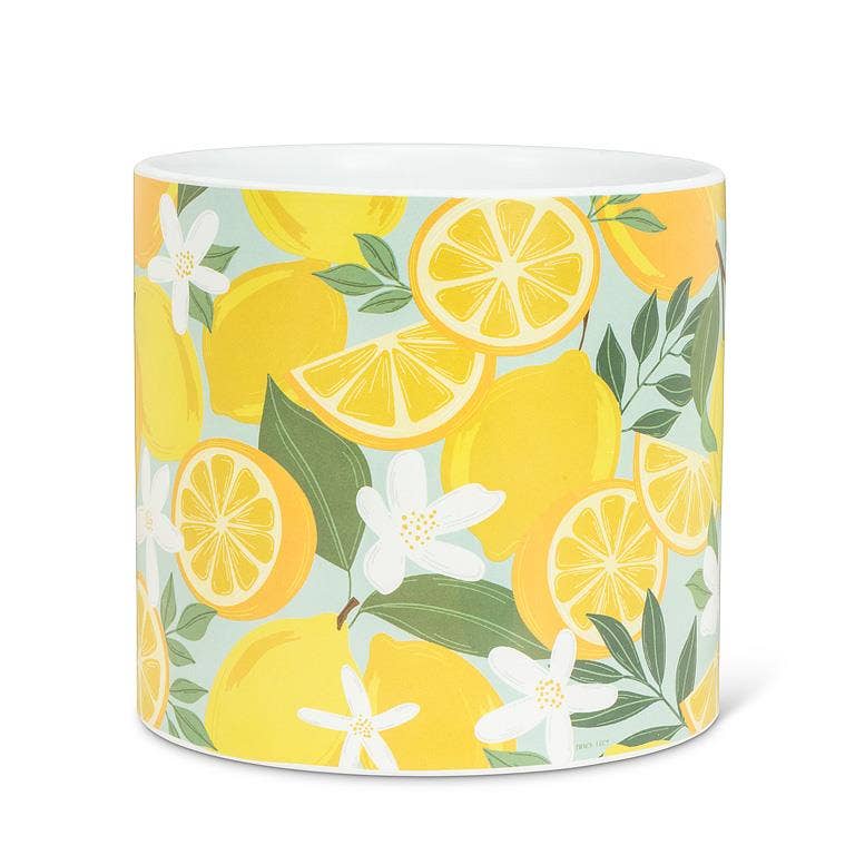 Large Lemons & Blossoms Planter-6.5"D