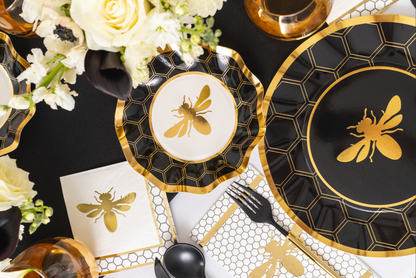 Bevel Board Kit - 9.75 x 8" Acacia Medium w/ Gold Spreader, Honeybee Napkin, and Ribbon