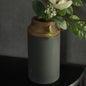 10" BLACK & BROWN TWO TONE VASE