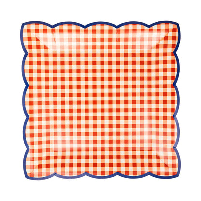 Gingham 9" Paper Plate Set
