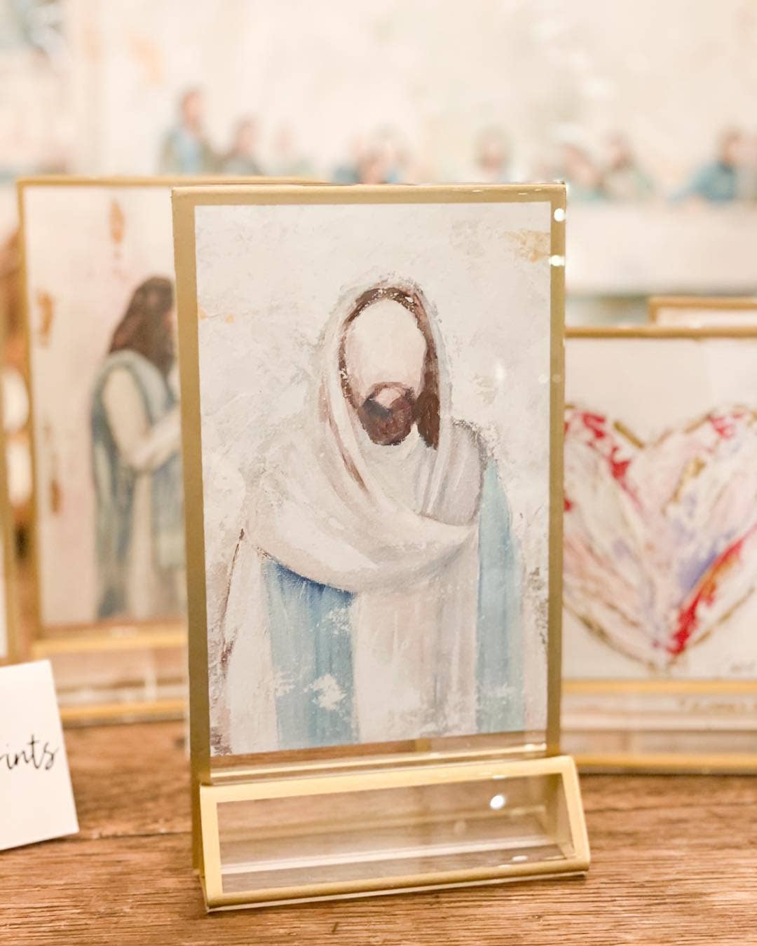 Jesus 'Good Shepherd' in Acrylic Gold Frame 4x6