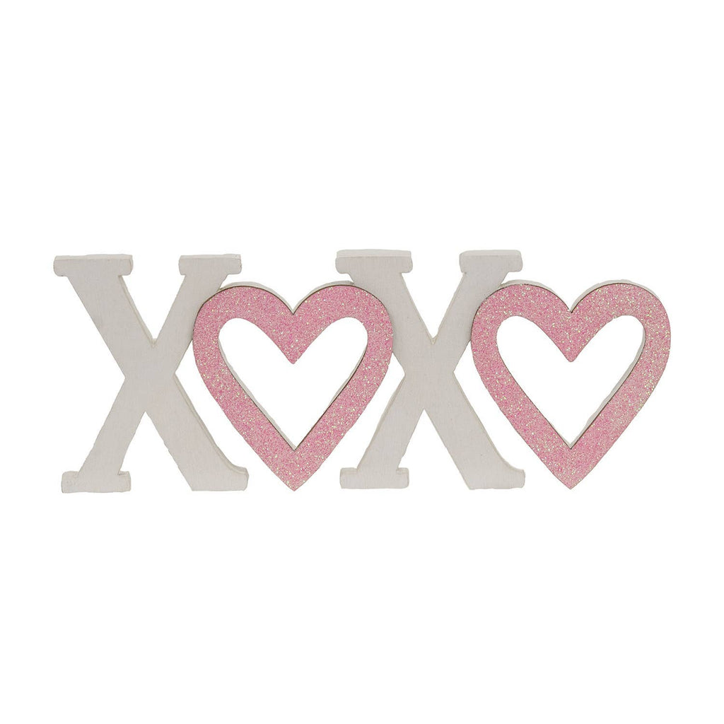 Hearts & Kisses Wooden Cutout Sitter