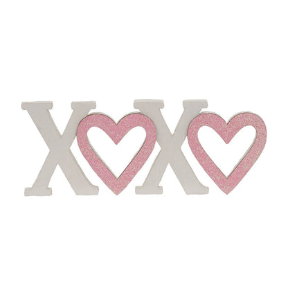 Hearts & Kisses Wooden Cutout Sitter