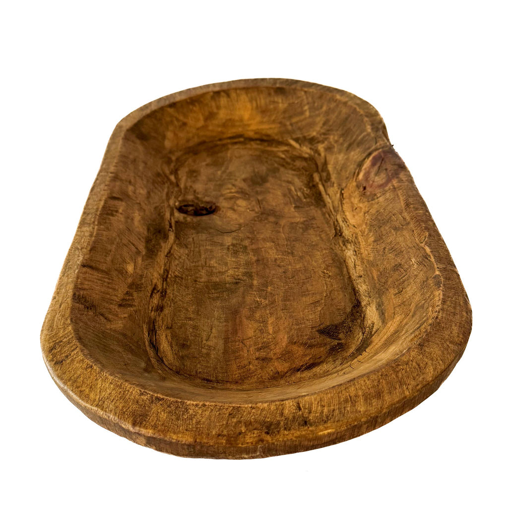 Medium Wood Carved Bowl 20"