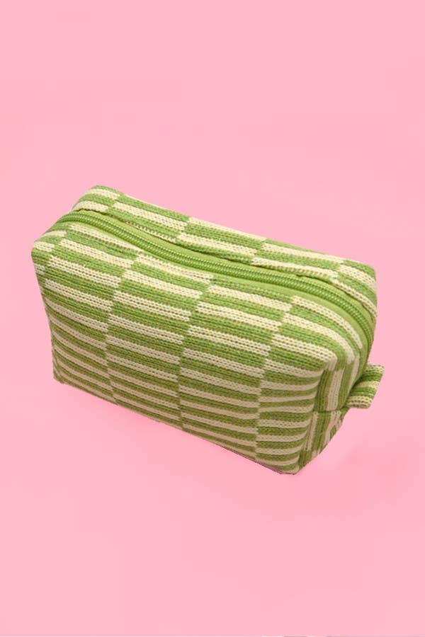 CHECKER GINGHAM MAKEUP COSMETIC POUCH BAG