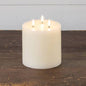 7" CREAM 3 WICK 3D FLAME CANDLE