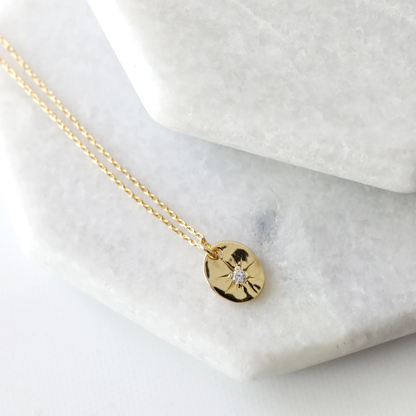"Christ In Me" 14k Gold Cubic Zirconia Christian Necklace