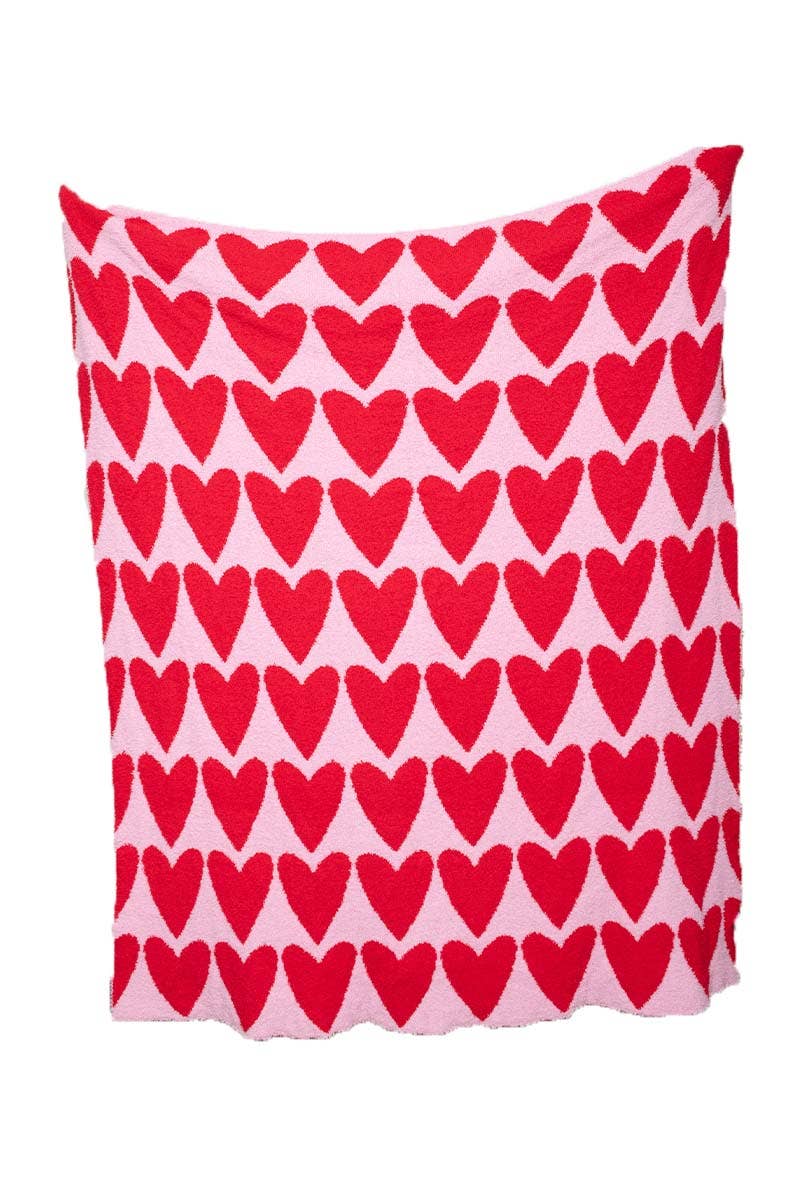 Girly Red Hearts Valentine's Oversized Throw Blanket