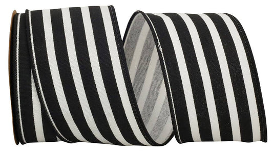 Stripe Classic Wired Edge, Black, 2-1/2 In, 10 Yards