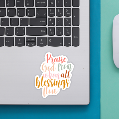 Praise God Blessings Sticker | Christian Stickers | Faith
