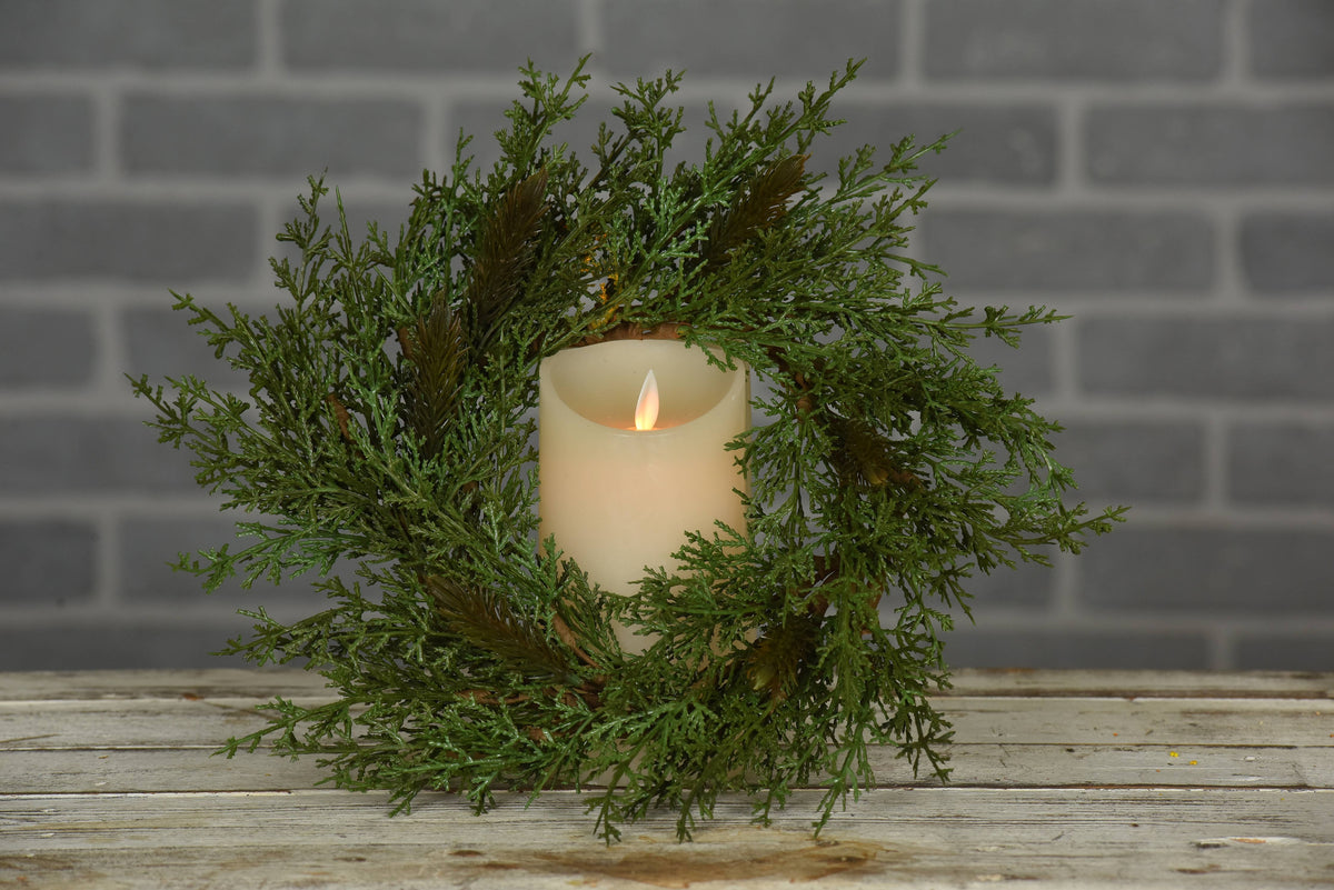 Rustic Cedar Candle Ring