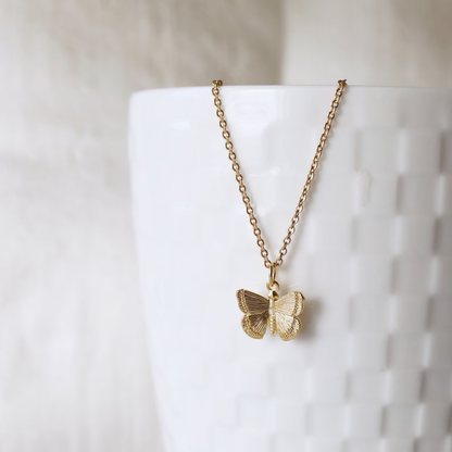 A New Creation 14k Gold Butterfly Inspirational Christian Ne