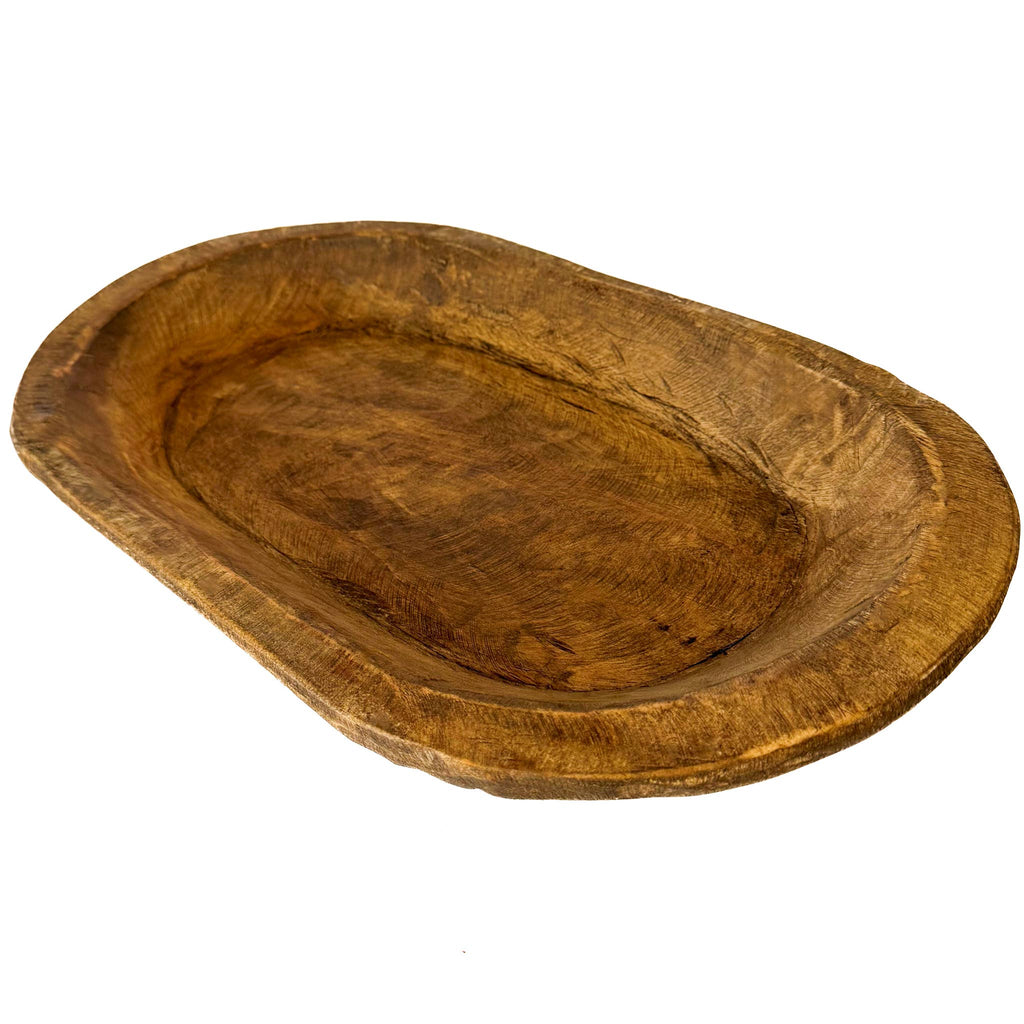 Medium Wood Carved Bowl 20"