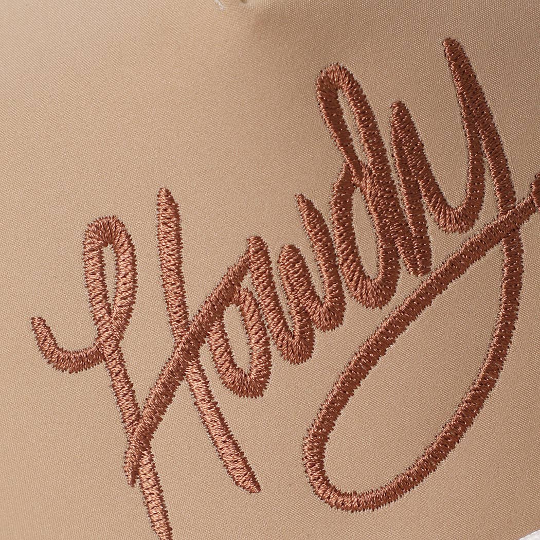 Howdy Embroidered Premium Materials Rope Strap Trucker Hat