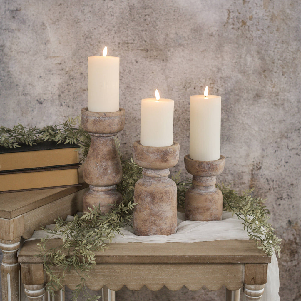 TERRACOTTA PILLAR CANDLE HOLDER