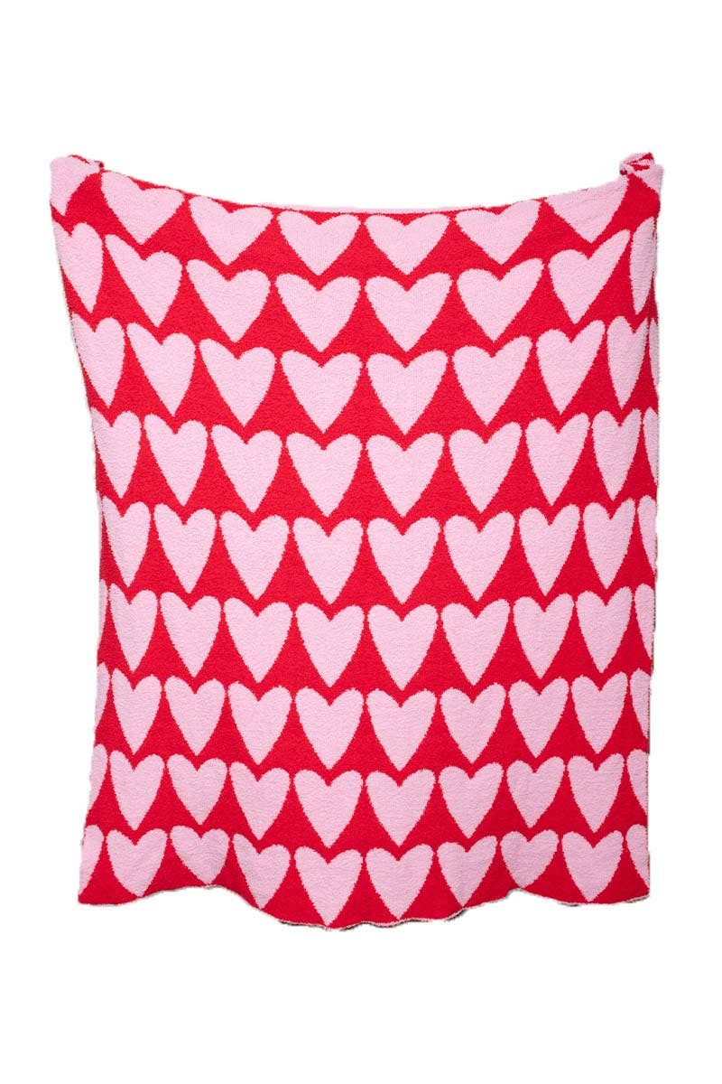 Girly Red Hearts Valentine's Oversized Throw Blanket