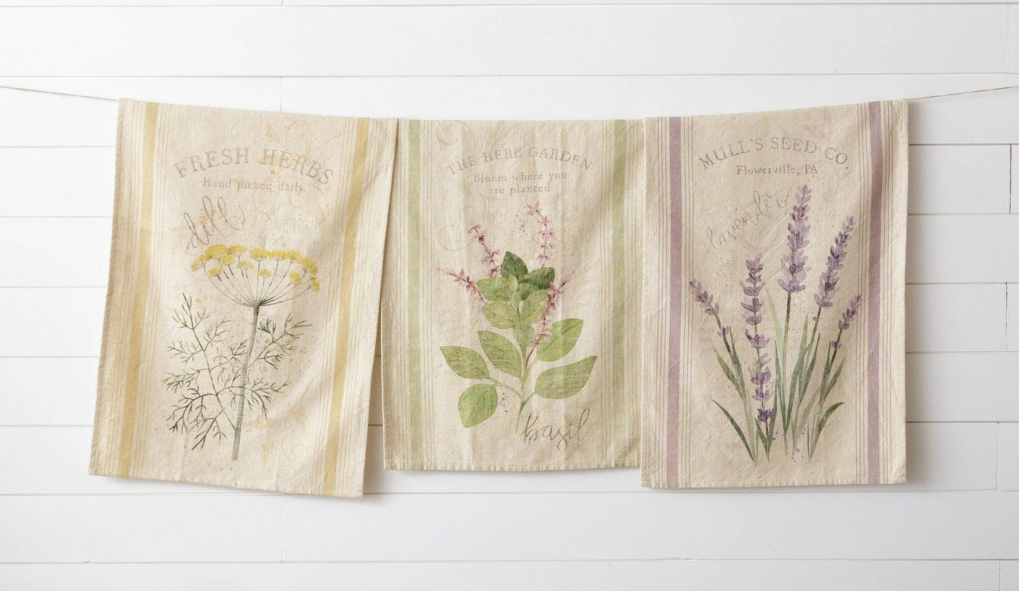 Tea Towels - The Herb Garden (Pk/03 Ast)