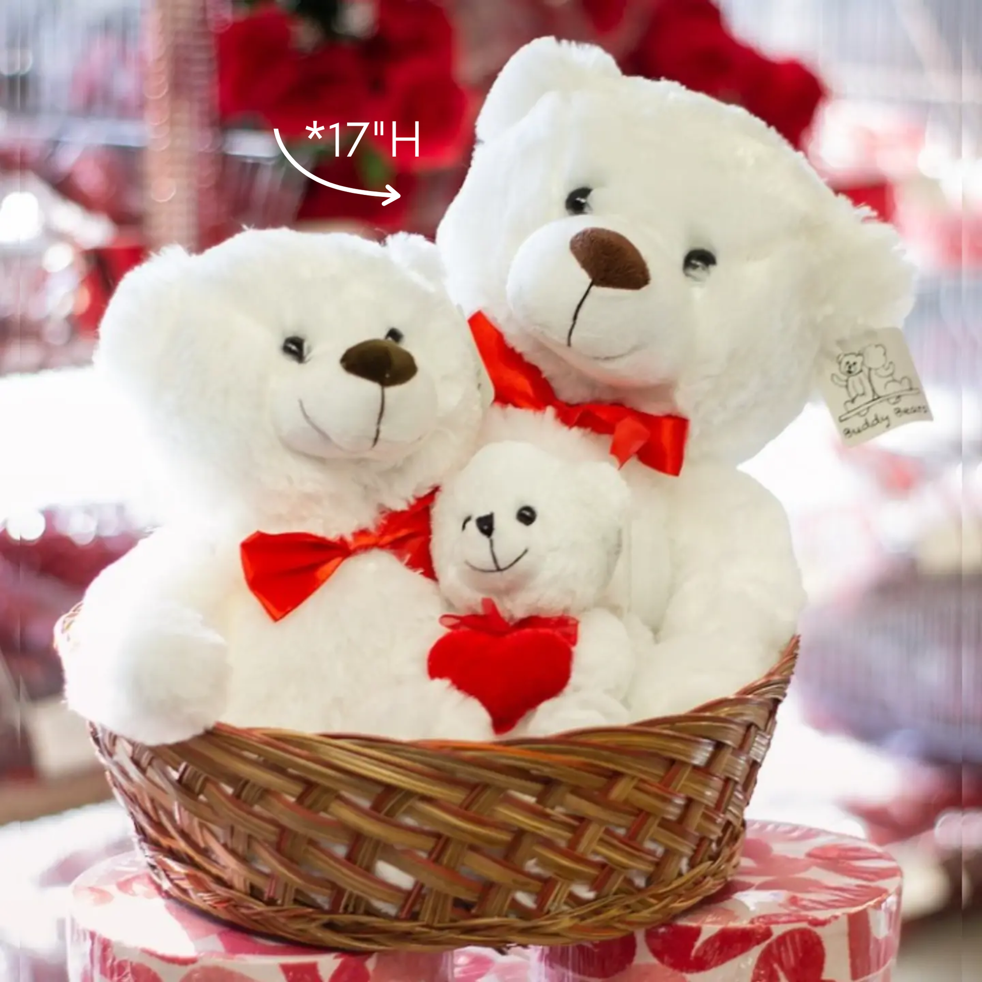 White Bear with Red Ribbon