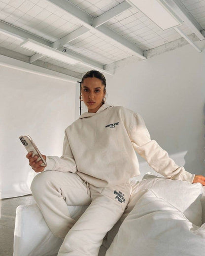 Fashionable Sports Hooded Sweatshirt Two-Piece Set