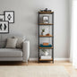 Ailis Pine Wood Etagere Bookcase with Metal Frame