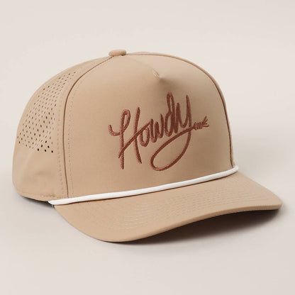 Howdy Embroidered Premium Materials Rope Strap Trucker Hat