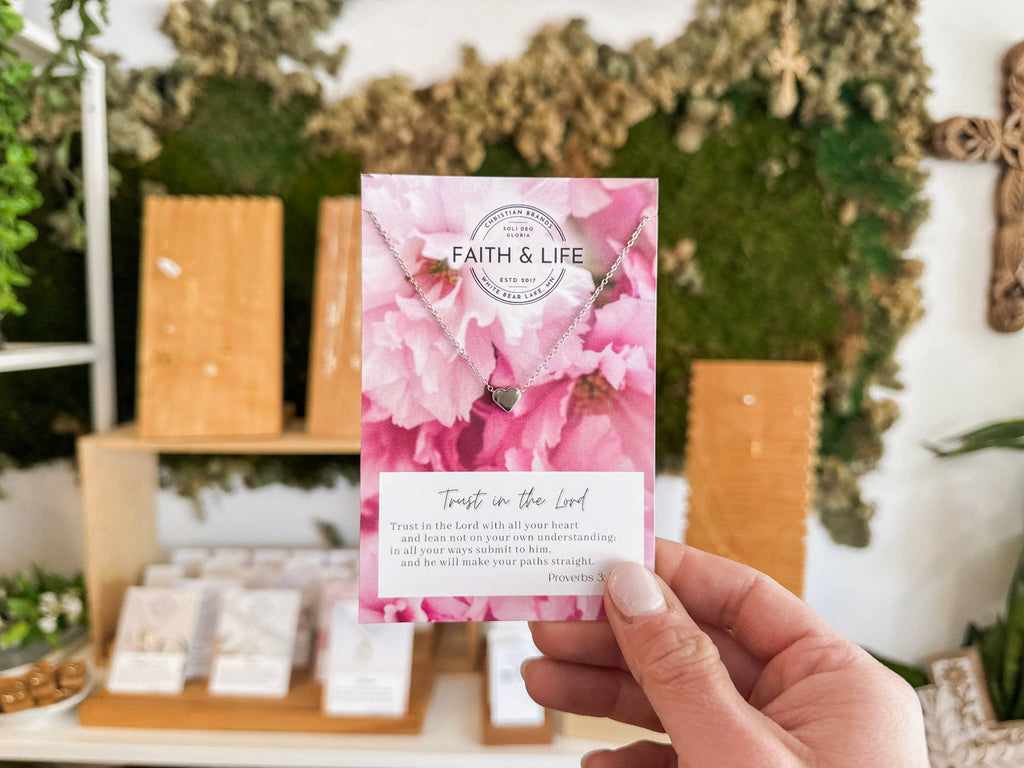 "Trust in the Lord with all your heart" Christian Necklace