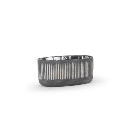 Ceramic Bamboo Ridged Planter - Oval Pot