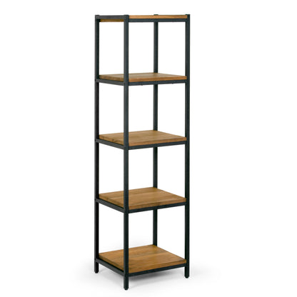 Ailis Pine Wood Etagere Bookcase with Metal Frame