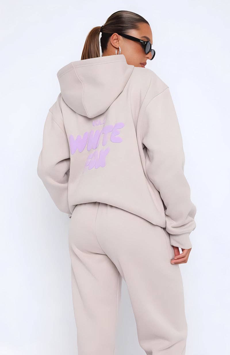 Fashionable Sports Hooded Sweatshirt Two-Piece Set