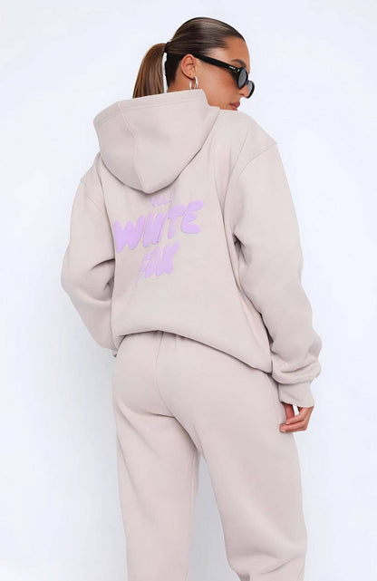 Fashionable Sports Hooded Sweatshirt Two-Piece Set
