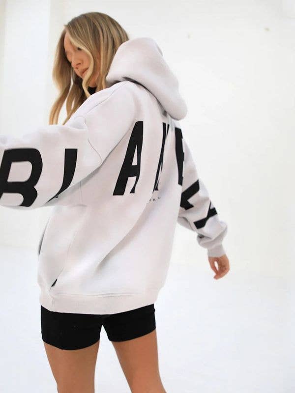 Fashionable Floral Printed Hooded Sweatshirt for Women