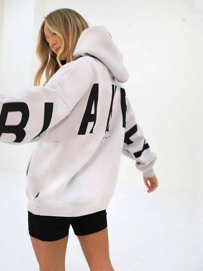 Fashionable Floral Printed Hooded Sweatshirt for Women