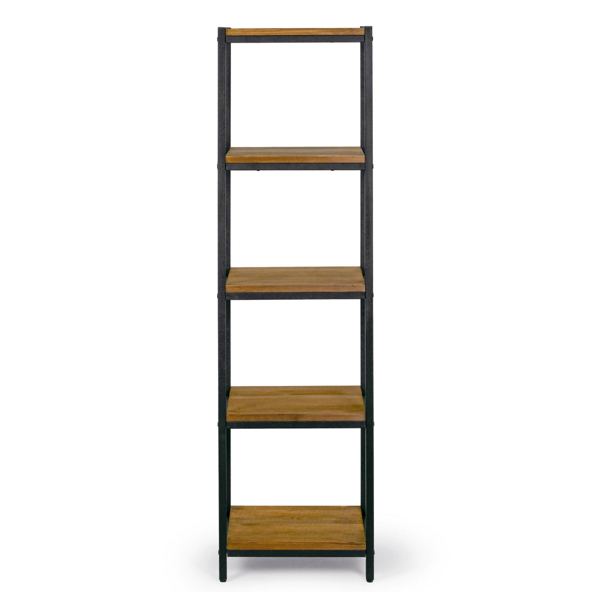Ailis Pine Wood Etagere Bookcase with Metal Frame