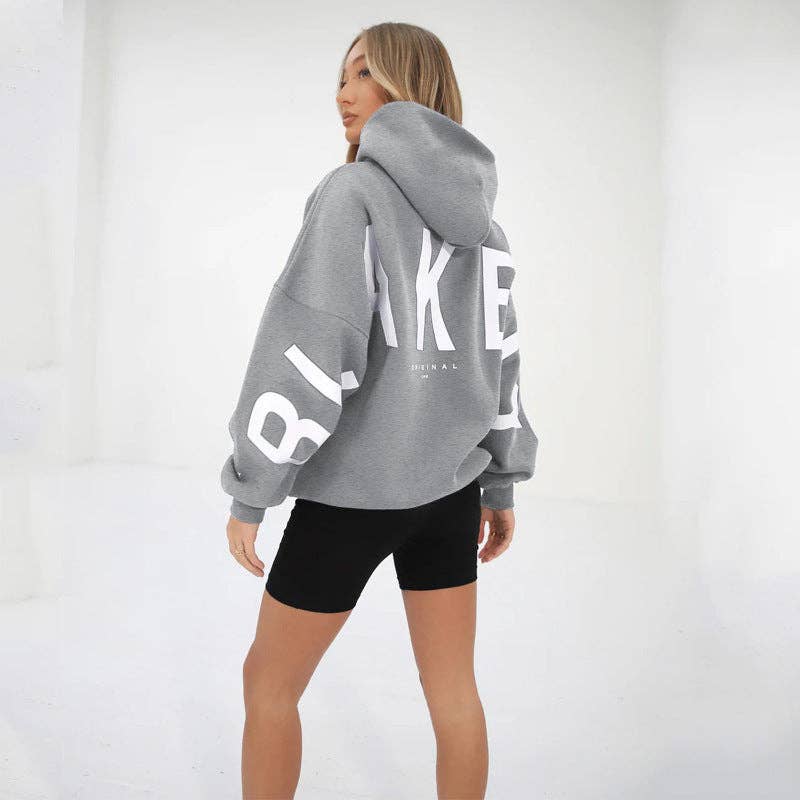 Fashionable Floral Printed Hooded Sweatshirt for Women