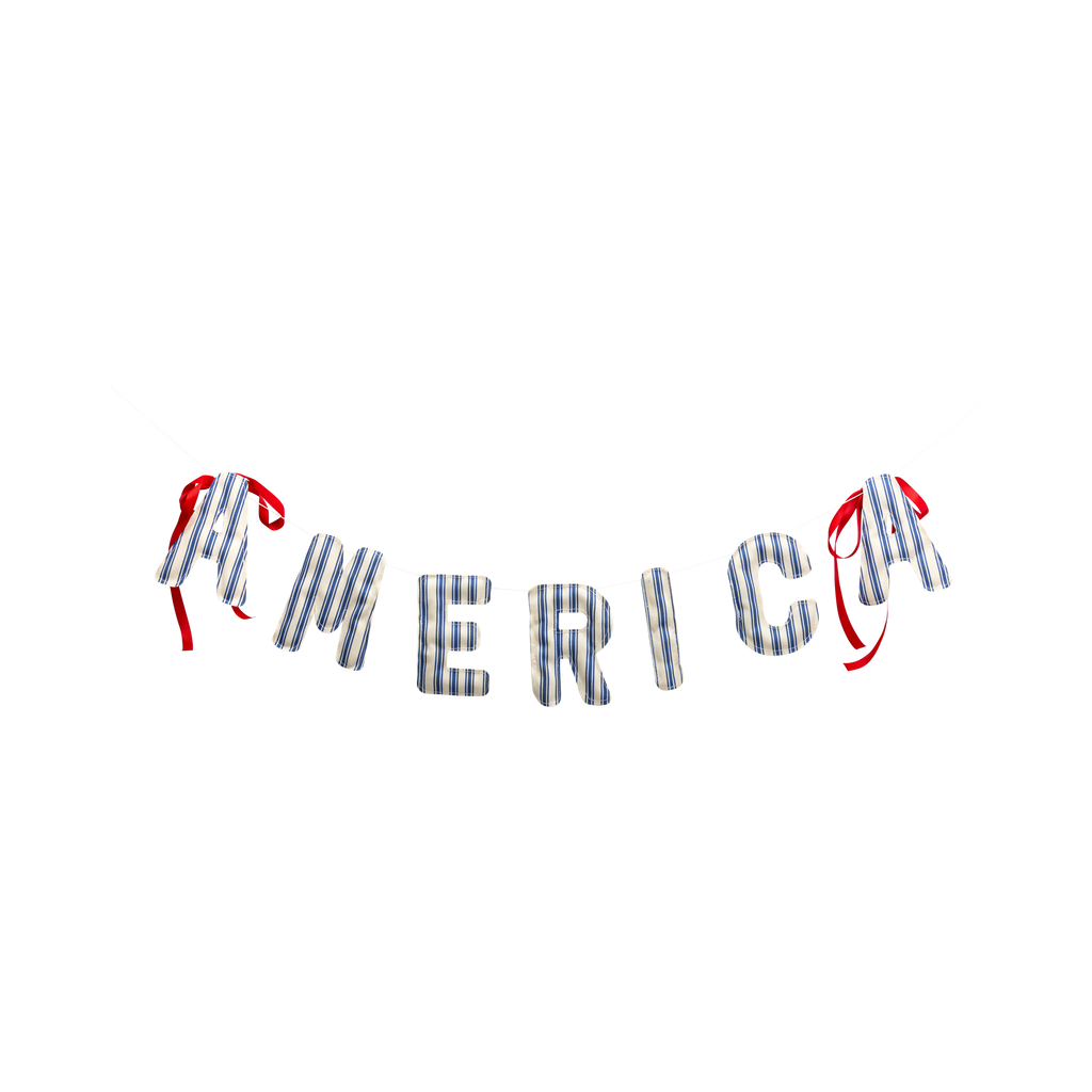 HAM1204 - America Ticking Fabric Puffy Banner
