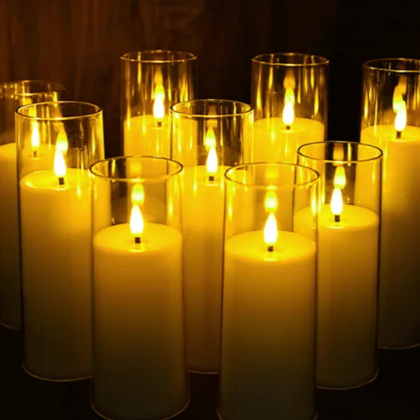 Flameless Acrylic Candle 8-Piece Set