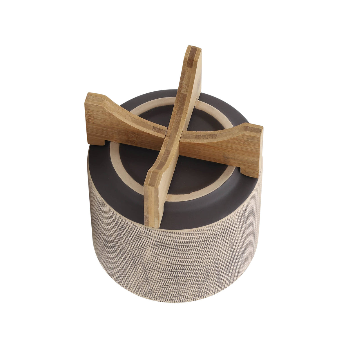 Planters On Stands Set of 2 - Tan Ceramic Mesh, 5/8 in.