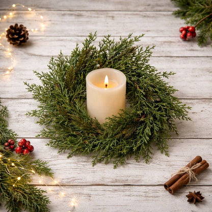Rustic Cedar Candle Ring