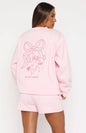 Casual Long Sleeve Bow Tie Graphic Sweatshirt