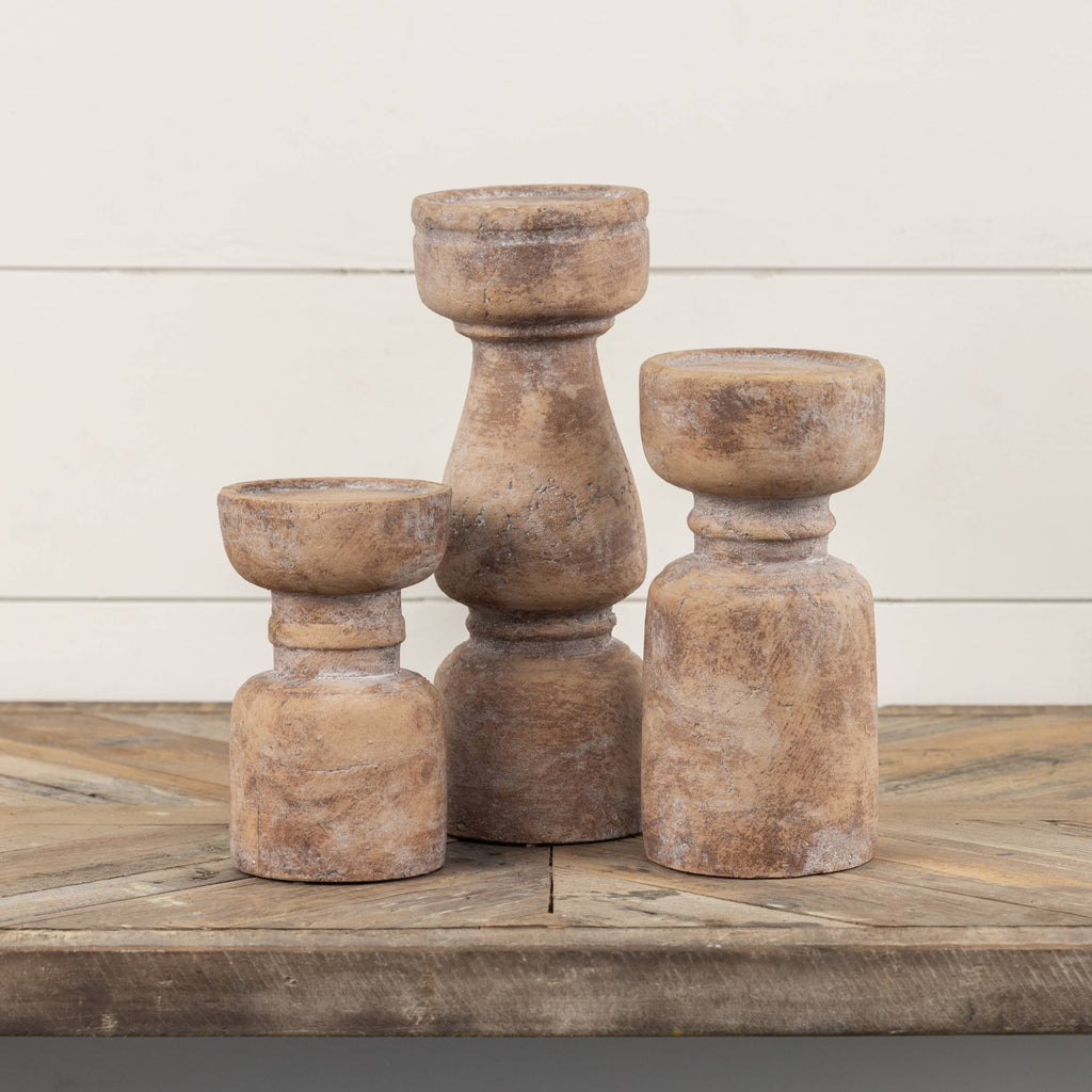 TERRACOTTA PILLAR CANDLE HOLDER