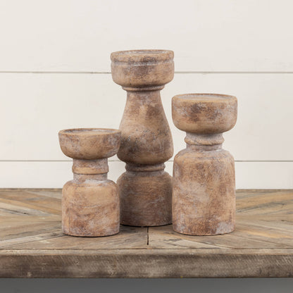 TERRACOTTA PILLAR CANDLE HOLDER