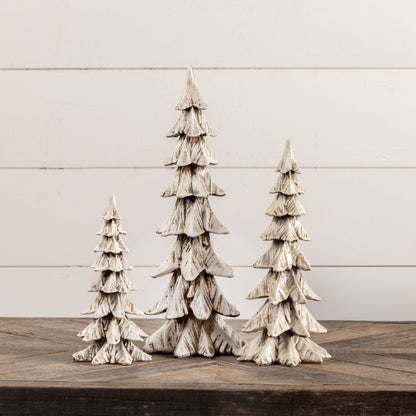 9" WEATHERED WHITE RESIN TREE