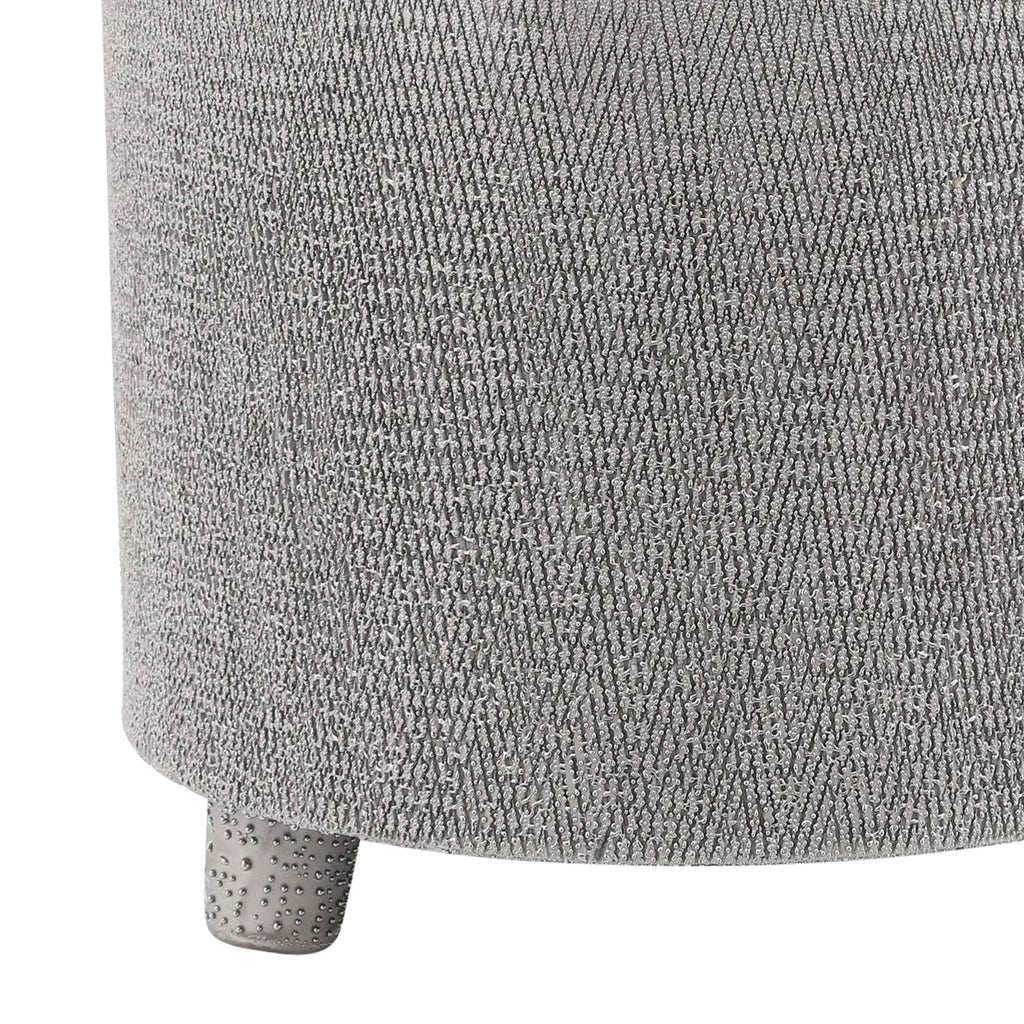 Planters Set of 2 - Silver Ceramic Footed Scratched, 6/8 in.
