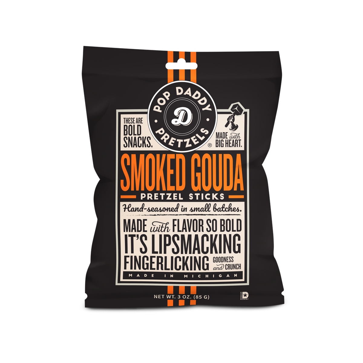 Pop Daddy – Smoked Gouda Seasoned Pretzels 3.0oz