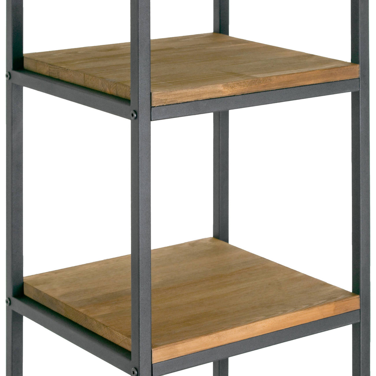 Ailis Pine Wood Etagere Bookcase with Metal Frame