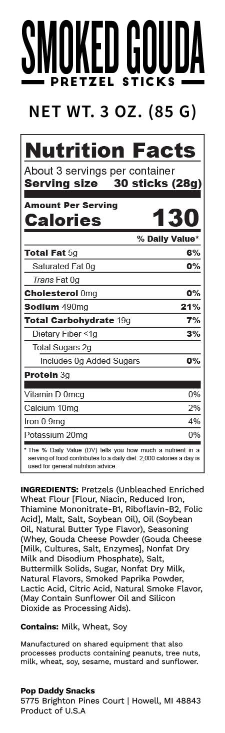 Pop Daddy – Smoked Gouda Seasoned Pretzels 3.0oz