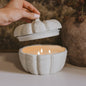 Cashmere and Vanilla Soy Candle - Cement Pumpkin Jar - 13.5 oz