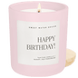 Happy Birthday Soy Candle - Pink Matte Jar - 15 oz (Vanilla Buttercream)