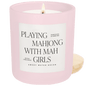 Playing Mahjong with Mah Girls Soy Candle - Pink Matte Jar - 15 oz (Salt and Sea)