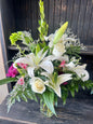 Lillies and Roses- Medium Arrangement
